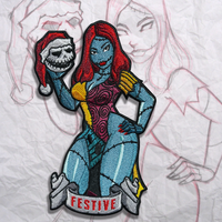 Festive Pin Up Embroidery Patch