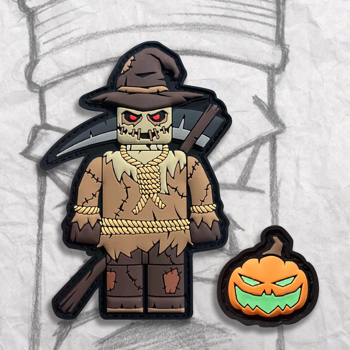 Grumpy Scare Crow Brick Fig Pvc Patch Set