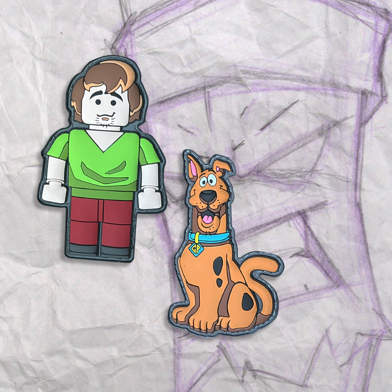 Shaggy and Scoob Brick Fig Pvc Patch Set