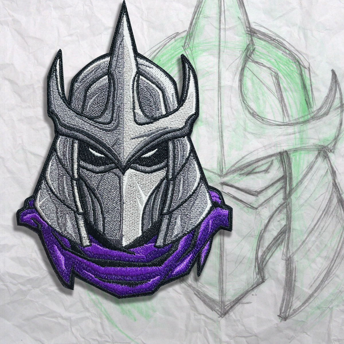 Shred Head Embroidery Patch