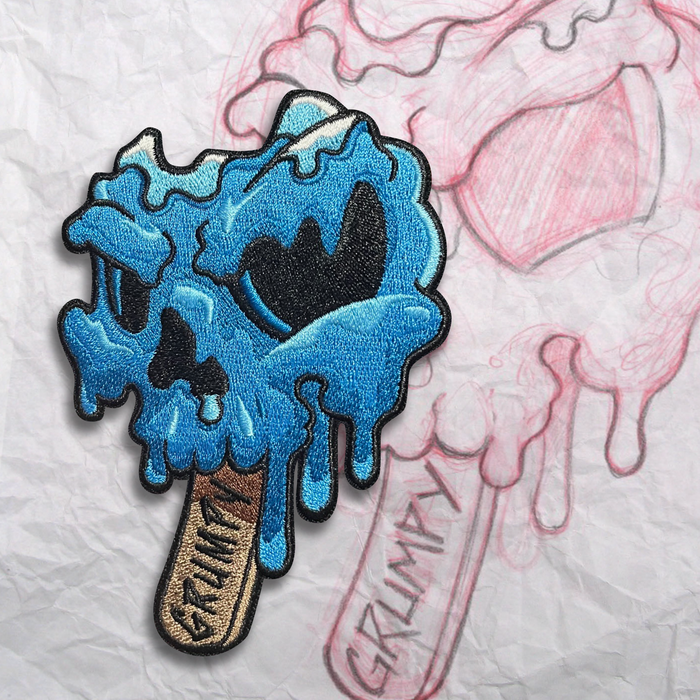 Grumpy SkullPop Embroidery Patch