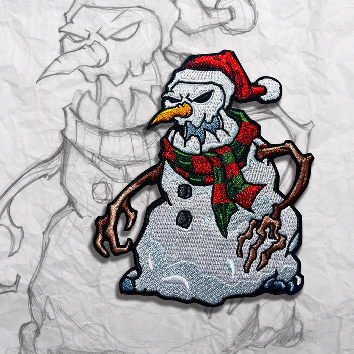 Grumpy Snowman Embroidery Patch