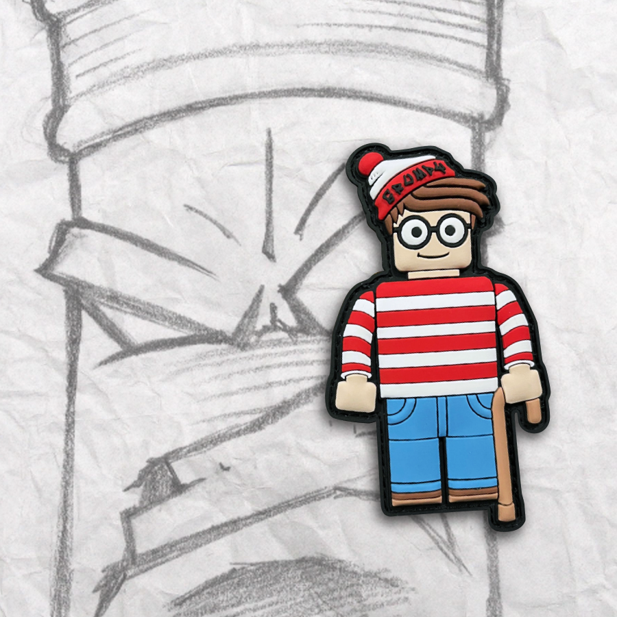 Grumpy Brick Fig Waldo Pvc Patch