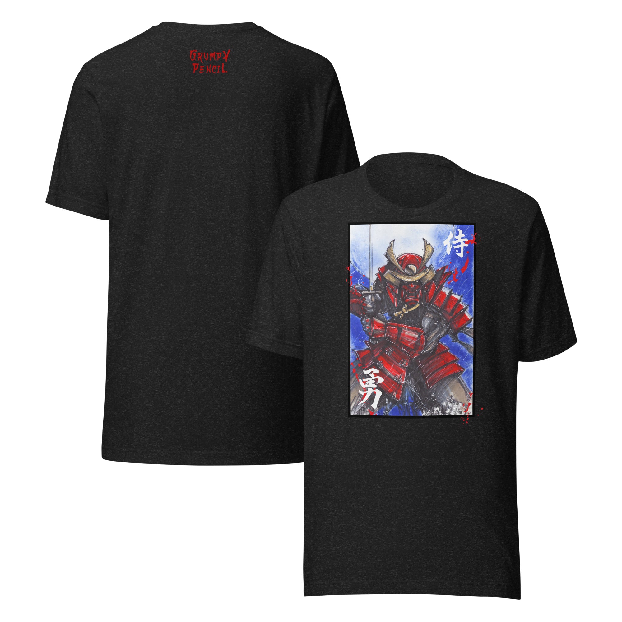 Grumpy Hand Drawn Samurai T- Shirt – Grumpy Pencil
