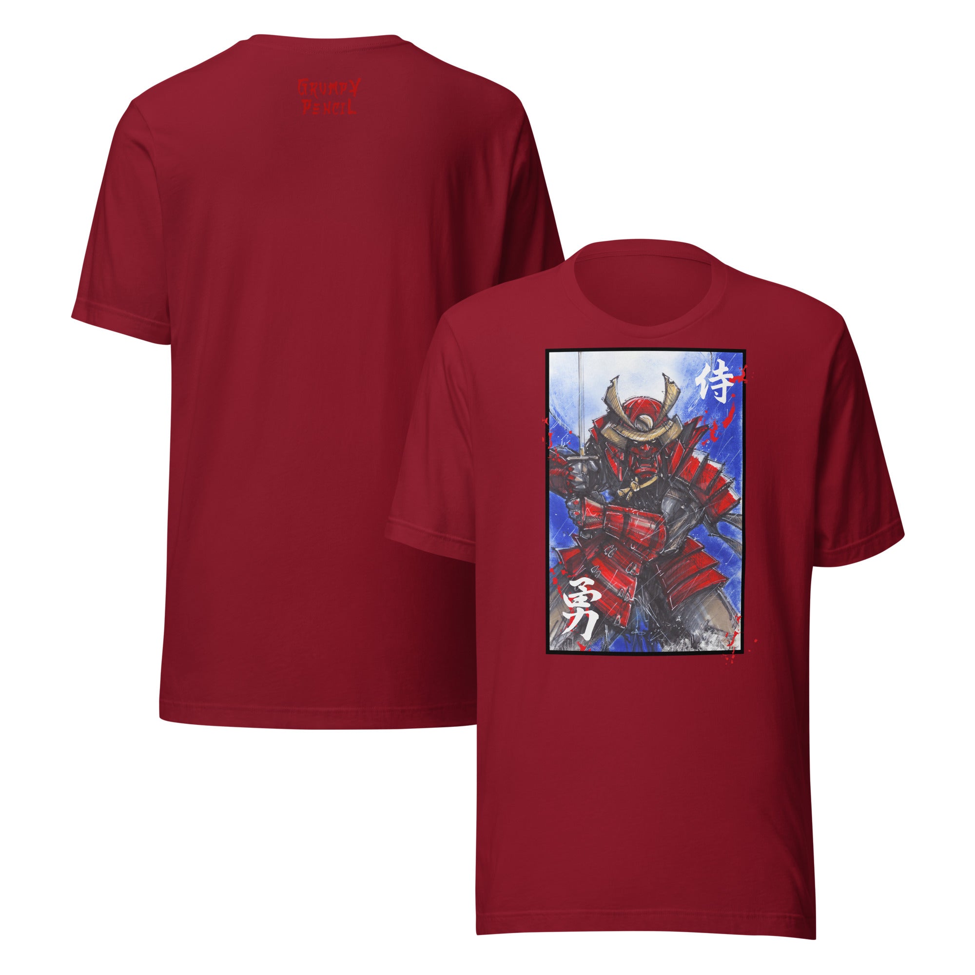 Grumpy Hand Drawn Samurai T- Shirt – Grumpy Pencil