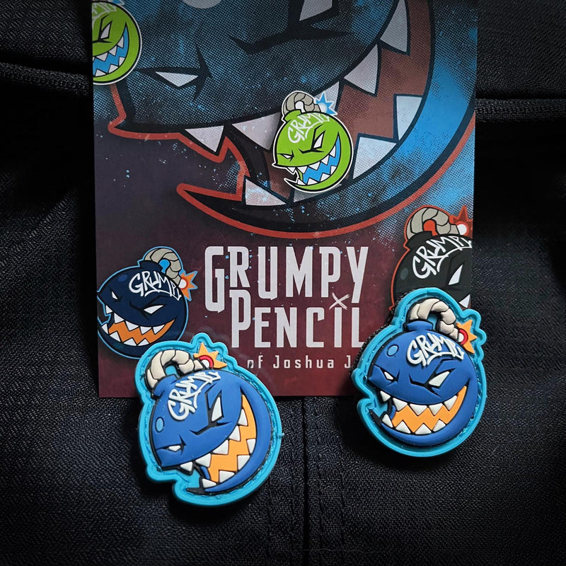 Grumpy Blue Bombs, PVC Patch set