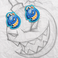 Grumpy Blue Bombs, PVC Patch set