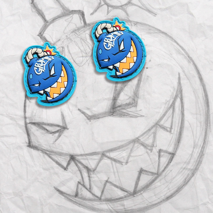 Grumpy Blue Bombs, PVC Patch set