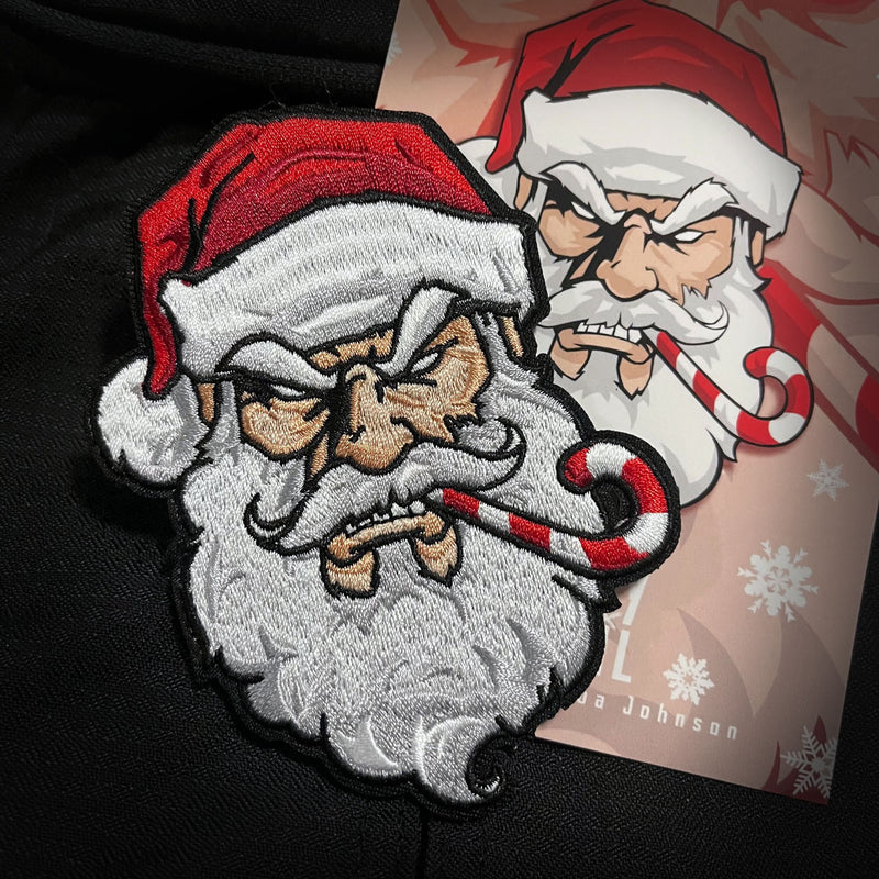 Grumpy Kris Kringle, Embroidery Patch