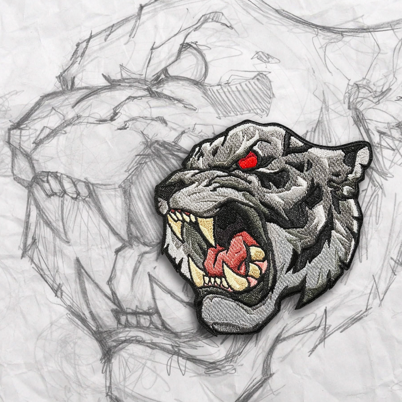 Grumpy Dark Tiger Embroidery Patch