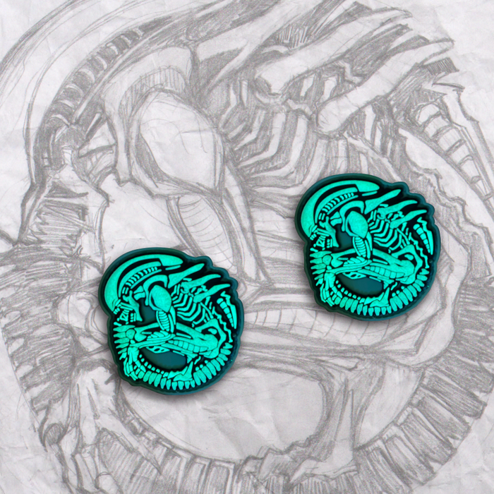 Mini Glow Alien PVC Patch set