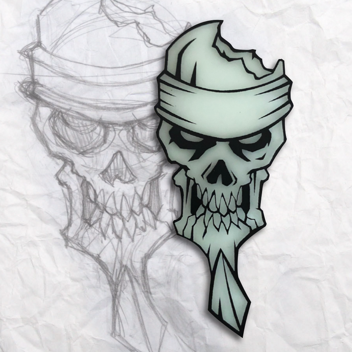 Grumpy Glow Skull Pencil v1 Patch