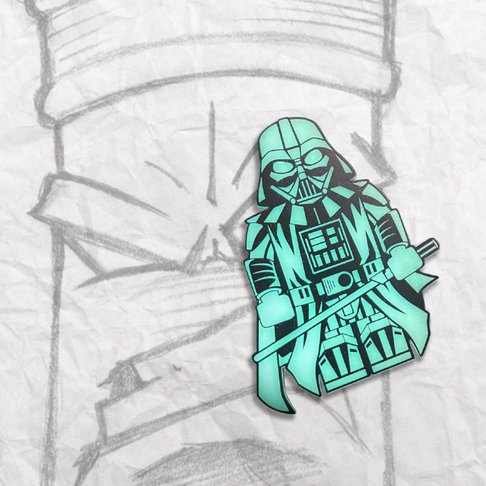 Grumpy Glow Brick Fig Vader Acrylic Patch