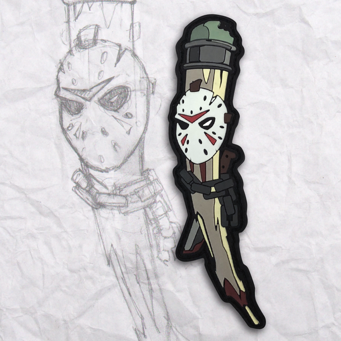 Grumpy Friday the 13th Pencil PVC Patch