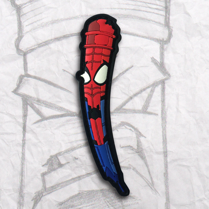 Grumpy Spidey Pencil PVC Patch