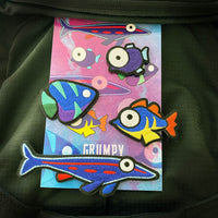 Grumpy Fish Embroidery Patch Set