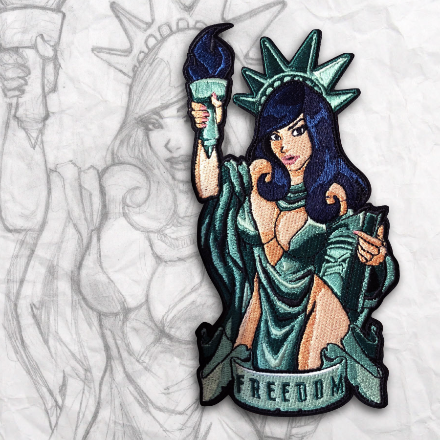 Lady Liberty Embroidery Patch