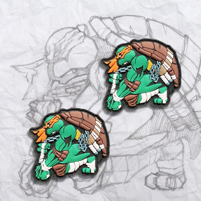 Mini Turtle Mikey, PVC Patch set