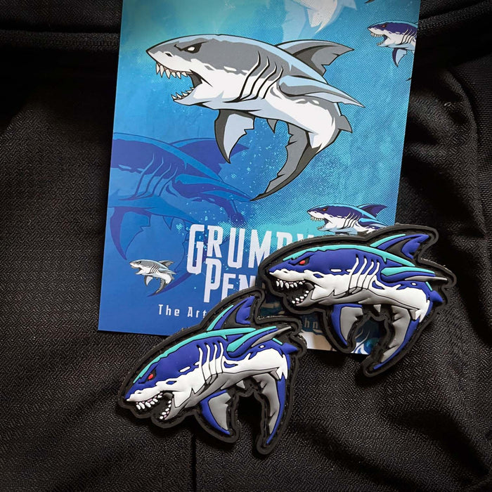 Grumpy Mini Shark, PVC Patch set