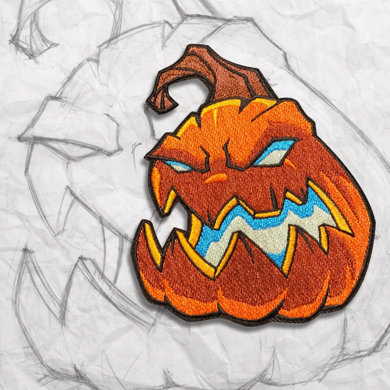 Grumpy Jack O Lantern Embroidery Patch