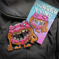 Grumpy Hunger Painz, Pink Donut Embroidery Patch