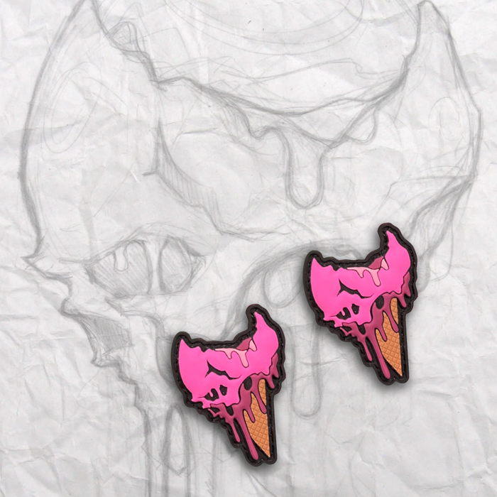 Mini bubblegum Death Cones, PVC Patch set