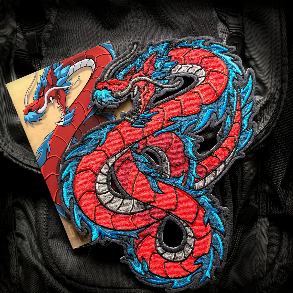 Crimson Dragon Embroidery Patch