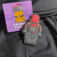 Grumpy Brick fig Red PVC Patch