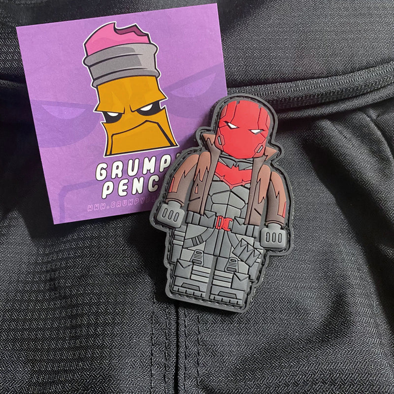 Grumpy Brick fig Red PVC Patch