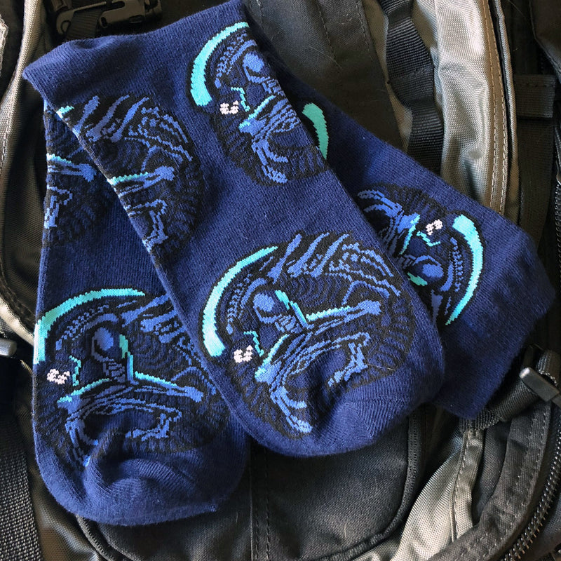 ON SALE! Blue Xeno Dress Socks