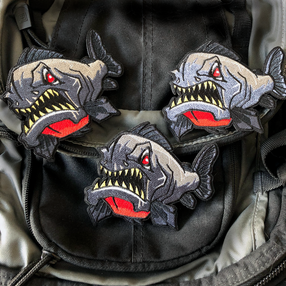 Grumpy Piranha Embroidery Patch