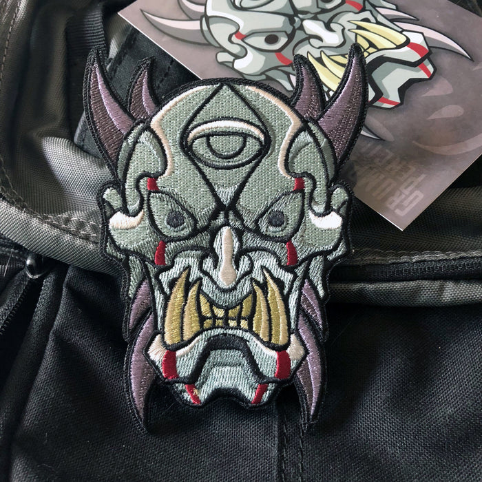 Ogre Oni Mask Embroidery Patch